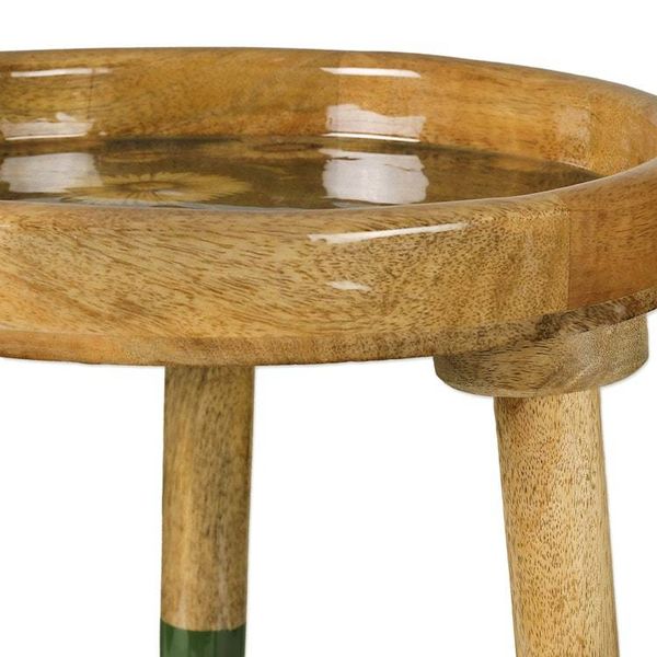 Alternate image for Spring-Themed Mango Wood and Resin Accent Table from India Sunflower Memory