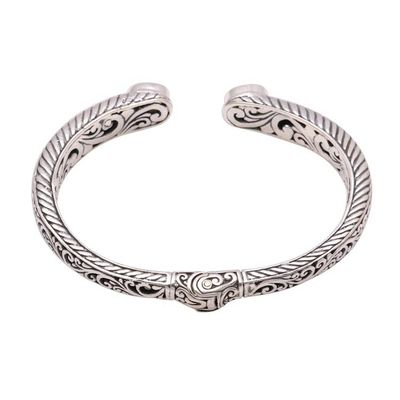 Alternate image for Peridot Scroll and Rope Pattern Cuff Bracelet from Bali Treasure Trove