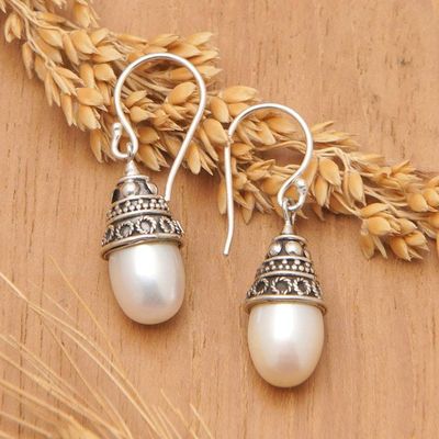Alternate image for Sterling Silver and Pearl Dangle Earrings Mystic Bells