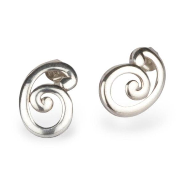Alternate image for Sculptural Swirl-Inspired Sterling Silver Drop Earrings Wonderful Whirlwind