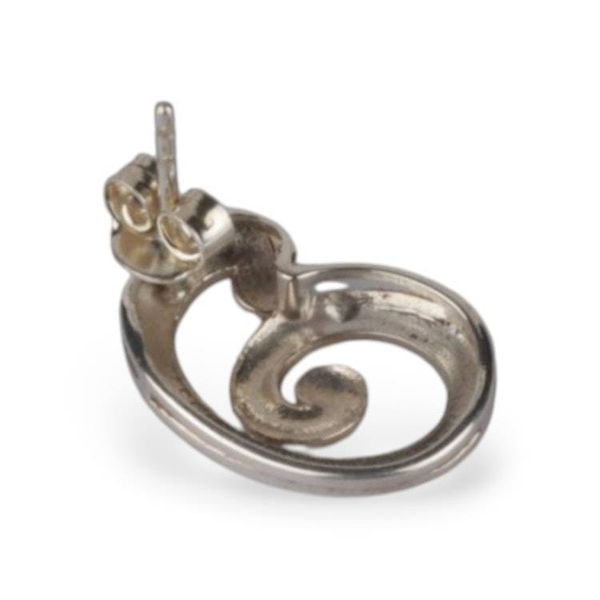 Alternate image for Sculptural Swirl-Inspired Sterling Silver Drop Earrings Wonderful Whirlwind