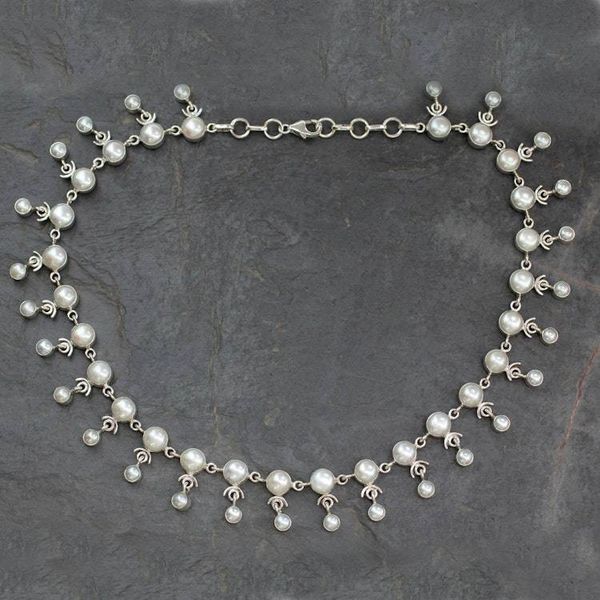 Alternate image for Bridal Jewelry Sterling Silver Pearl Waterfall Necklace Gratitude