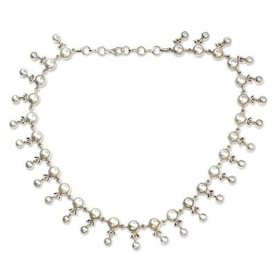 Alternate image for Bridal Jewelry Sterling Silver Pearl Waterfall Necklace Gratitude