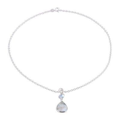 Alternate image for Dazzling Larimar and Blue Topaz Pendant Necklace from India Alluring Sky