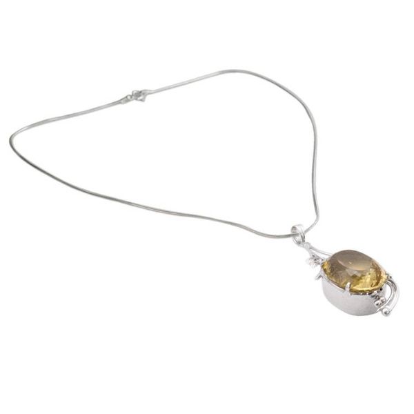 Alternate image for Lemon quartz floral necklace Sweet Nectar
