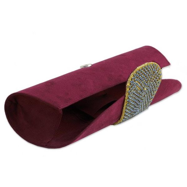 Alternate image for Embellished Clutch Evening Bag in Burgundy from India Burgundy Starlight