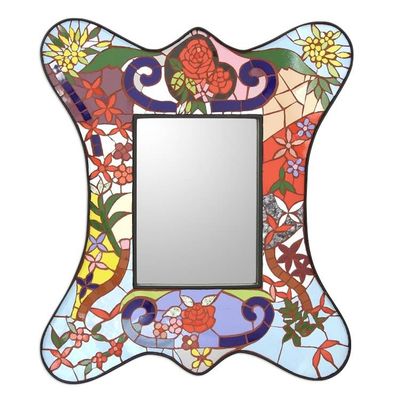Alternate image for Mosaic mirror Rose Garden