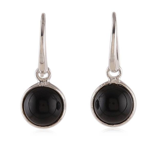 Alternate image for Minimalist Polished Onyx and Sterling Silver Dangle Earrings Enigmatic World
