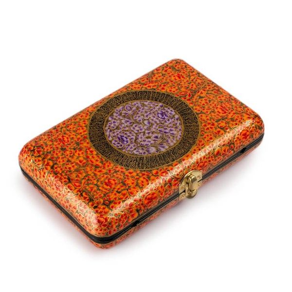 Alternate image for Floral-Themed Wood Papier Mache Sling and Clutch Evening Bag Saffron Hazara