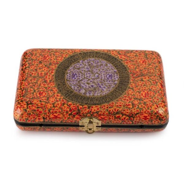Alternate image for Floral-Themed Wood Papier Mache Sling and Clutch Evening Bag Saffron Hazara