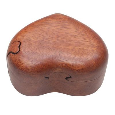 Alternate image for Hand Carved Suar Wood Puzzle Heart Box from Bali All My Love