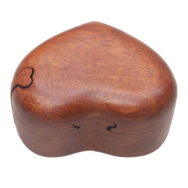 Alternate image for Hand Carved Suar Wood Puzzle Heart Box from Bali All My Love