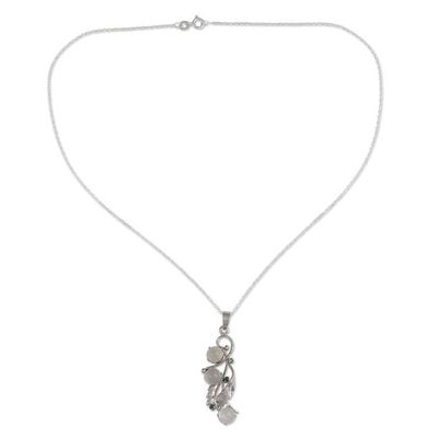 Alternate image for Moonstone and Silver Pendant Necklace Royal Bouquet