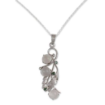 Alternate image for Moonstone and Silver Pendant Necklace Royal Bouquet