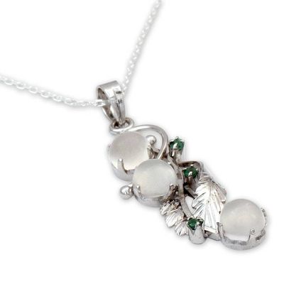 Alternate image for Moonstone and Silver Pendant Necklace Royal Bouquet