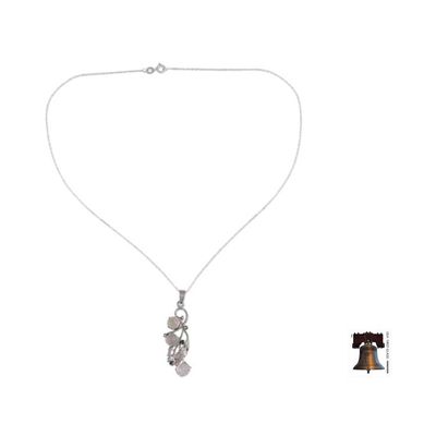 Alternate image for Moonstone and Silver Pendant Necklace Royal Bouquet