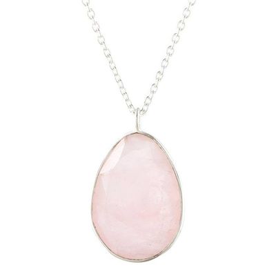Alternate image for Rose Quartz and Smoky Quartz Pendant Necklace from India Egg Glitter