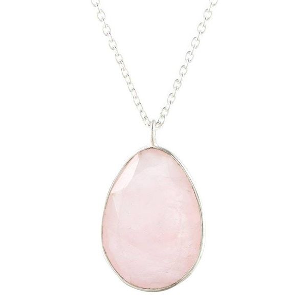 Alternate image for Rose Quartz and Smoky Quartz Pendant Necklace from India Egg Glitter