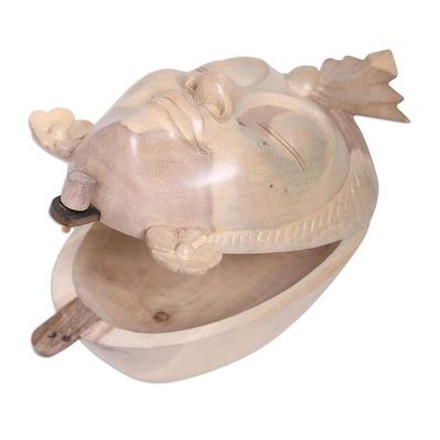 Alternate image for Hand Made Decorative Hibiscus Wood Box Frangipani Accent