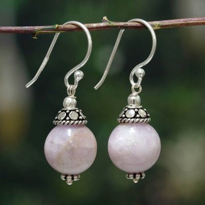 Alternate image for Lavender-Palette Sterling Silver and Agate Dangle Earrings Lavender Light
