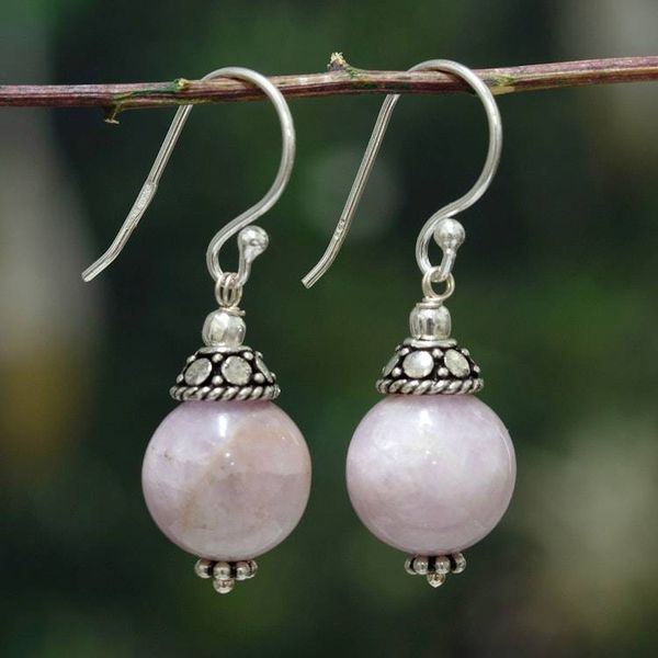 Alternate image for Lavender-Palette Sterling Silver and Agate Dangle Earrings Lavender Light
