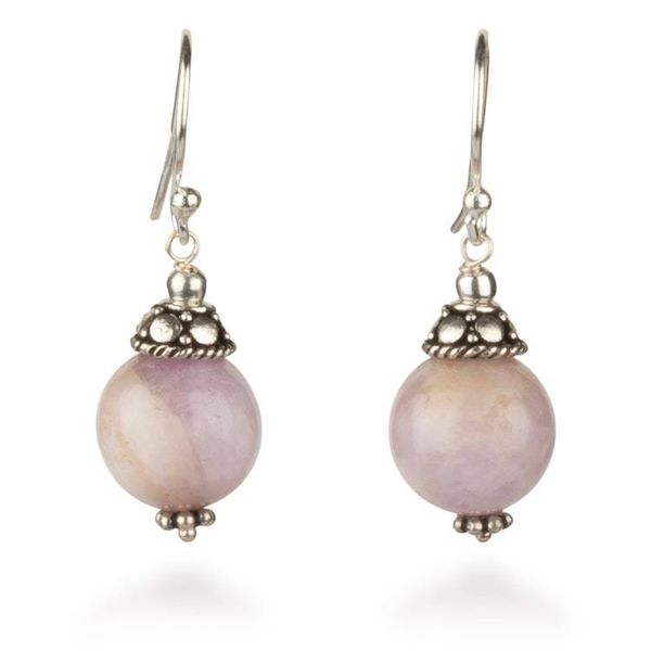 Alternate image for Lavender-Palette Sterling Silver and Agate Dangle Earrings Lavender Light