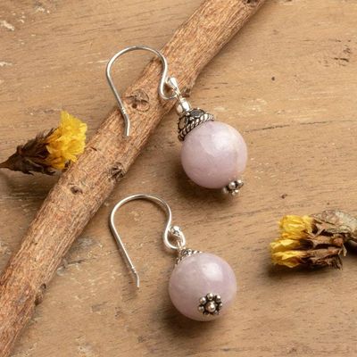 Alternate image for Lavender-Palette Sterling Silver and Agate Dangle Earrings Lavender Light