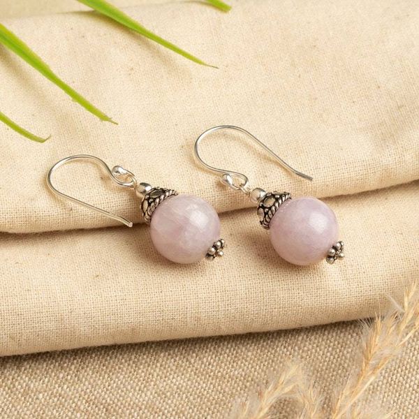 Alternate image for Lavender-Palette Sterling Silver and Agate Dangle Earrings Lavender Light