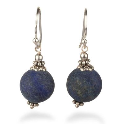 Alternate image for Traditional Sterling Silver and Blue Drusy Quartz Earrings Moonlit Majesty