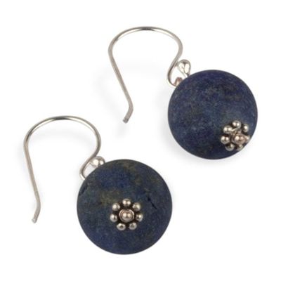 Alternate image for Traditional Sterling Silver and Blue Drusy Quartz Earrings Moonlit Majesty