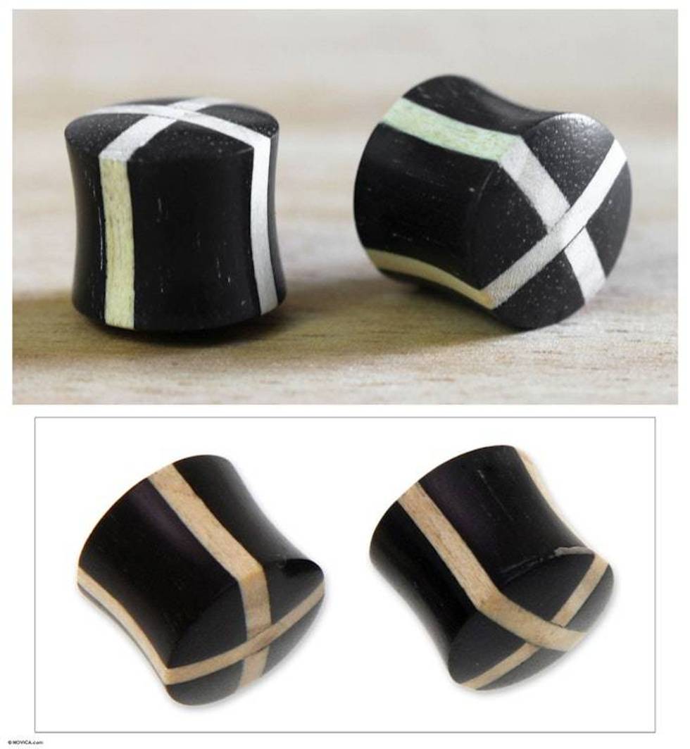 Wood ear plugs 'Crossroads'