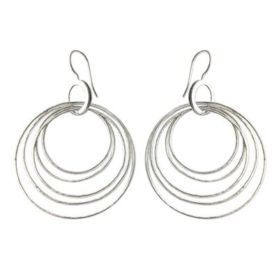 Alternate image for Fair Trade Sterling Silver Dangle Earrings Five Orbits