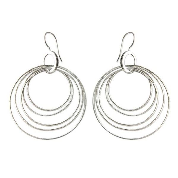 Alternate image for Fair Trade Sterling Silver Dangle Earrings Five Orbits