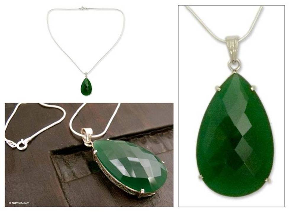 Sterling silver pendant necklace 'Evergreen'