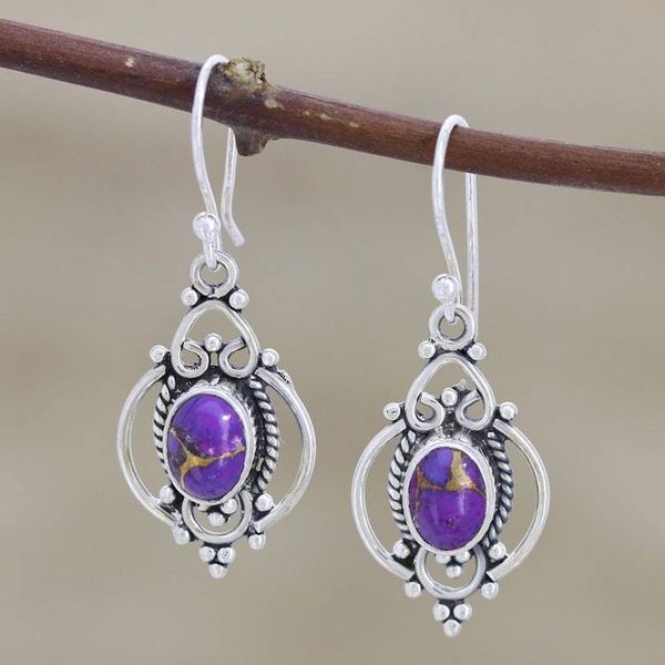 Alternate image for Sterling Silver and Purple Gemstone Earrings Regal Joy