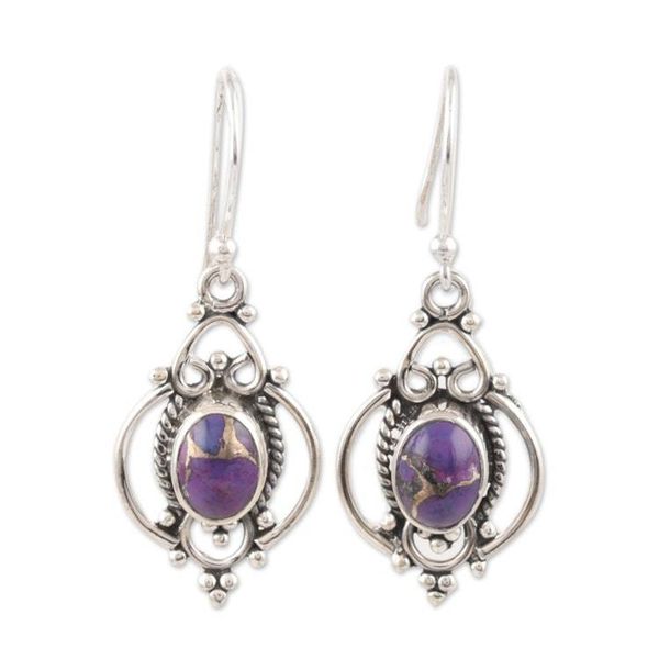 Alternate image for Sterling Silver and Purple Gemstone Earrings Regal Joy