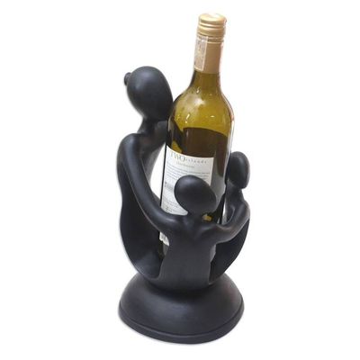 Alternate image for Wood wine bottle holder Her Two Children