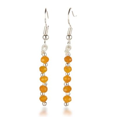 Alternate image for Beaded Dangle Earrings with 10 Yellow Onyx Gemstones Golden Dew Drops