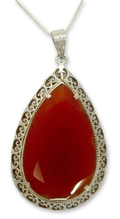 Alternate image for Agate pendant necklace Bright Hope