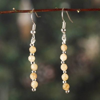 Alternate image for Onyx Beaded Dangle Earrings with Stainless Steel Accents Luminous Dew Drops
