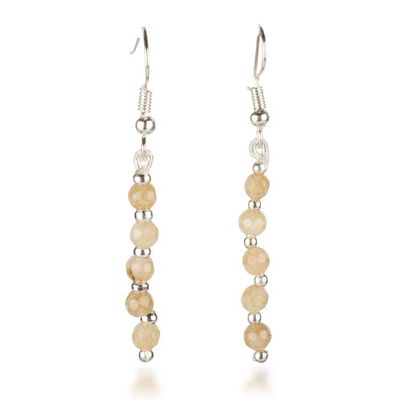 Alternate image for Onyx Beaded Dangle Earrings with Stainless Steel Accents Luminous Dew Drops