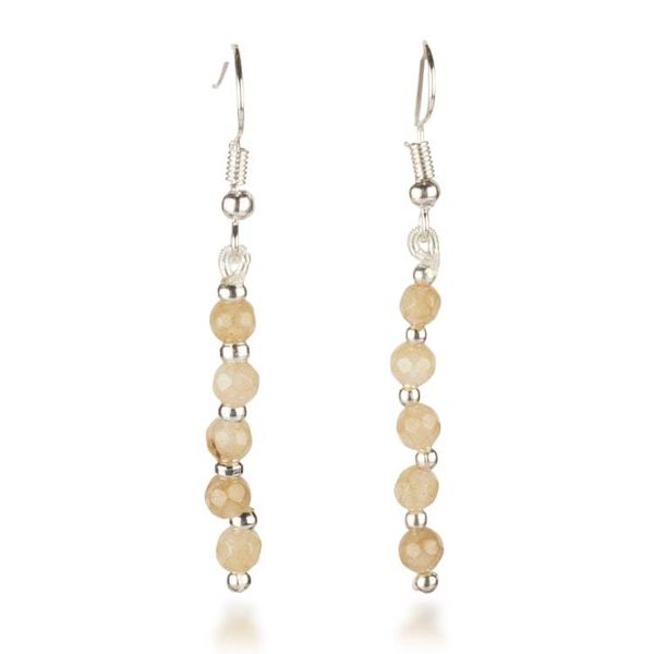 Alternate image for Onyx Beaded Dangle Earrings with Stainless Steel Accents Luminous Dew Drops