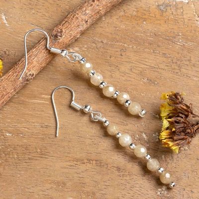 Alternate image for Onyx Beaded Dangle Earrings with Stainless Steel Accents Luminous Dew Drops