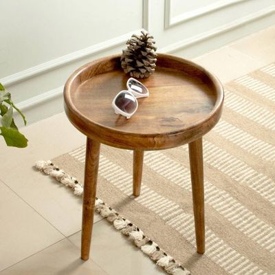 Alternate image for Handcrafted Polished Mango Wood Accent and Side Table Glow of the Tropics
