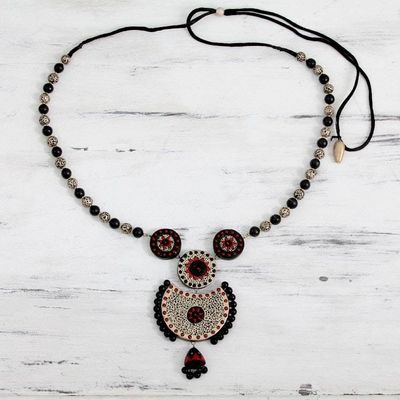 Primary image for Unique Handpainted Terracotta Necklace from India Divine Galaxy