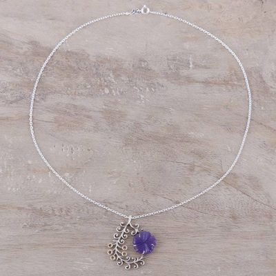 Alternate image for Quartz and Citrine Flower Pendant Necklace from India Floral Pods