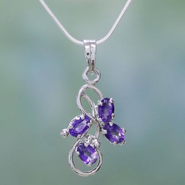 Alternate image for Amethyst pendant necklace Shining Mauve