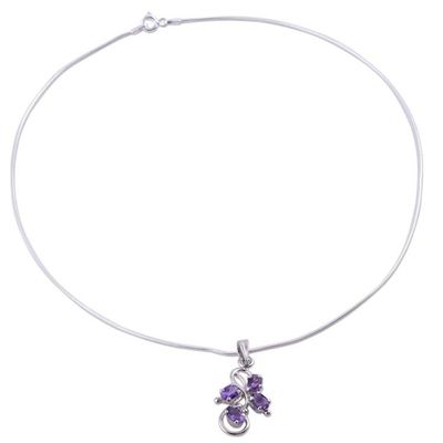 Alternate image for Amethyst pendant necklace Shining Mauve