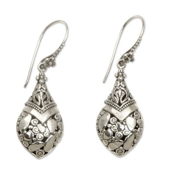 Alternate image for Balinese Sterling Silver Dangle Earrings Buli-buli