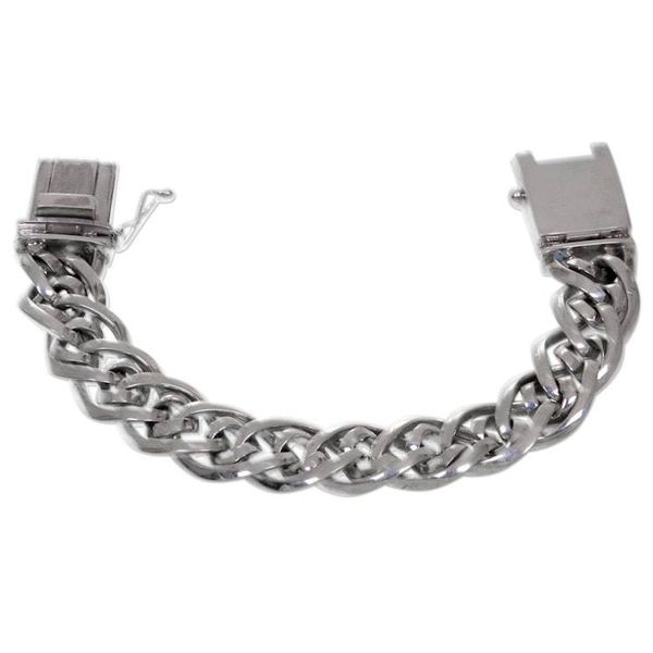 Alternate image for Artisan Crafted Chunky Sterling Silver Mens Bracelet Bali Duo